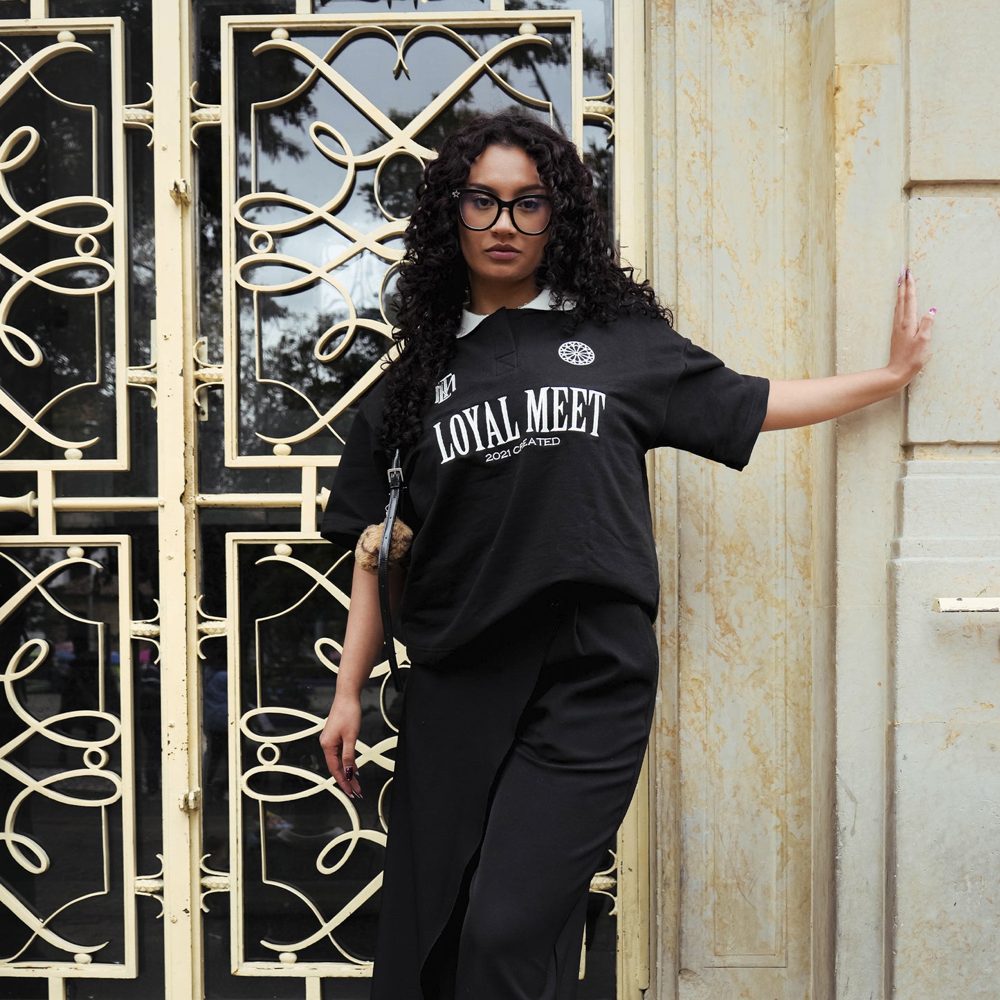 CAMISETA BOXY FIT POLO CREATED NEGRA