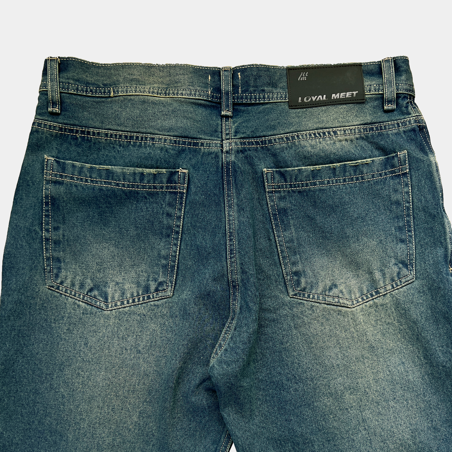 JEAN BAGGY DIRTY WASH BLUE