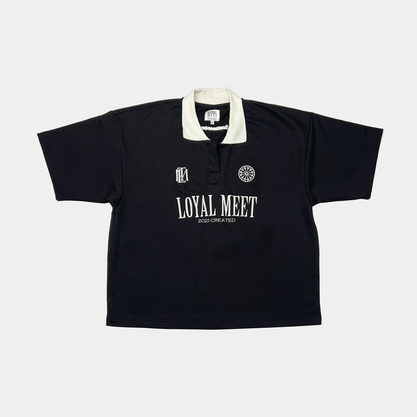 CAMISETA BOXY FIT POLO CREATED NEGRA