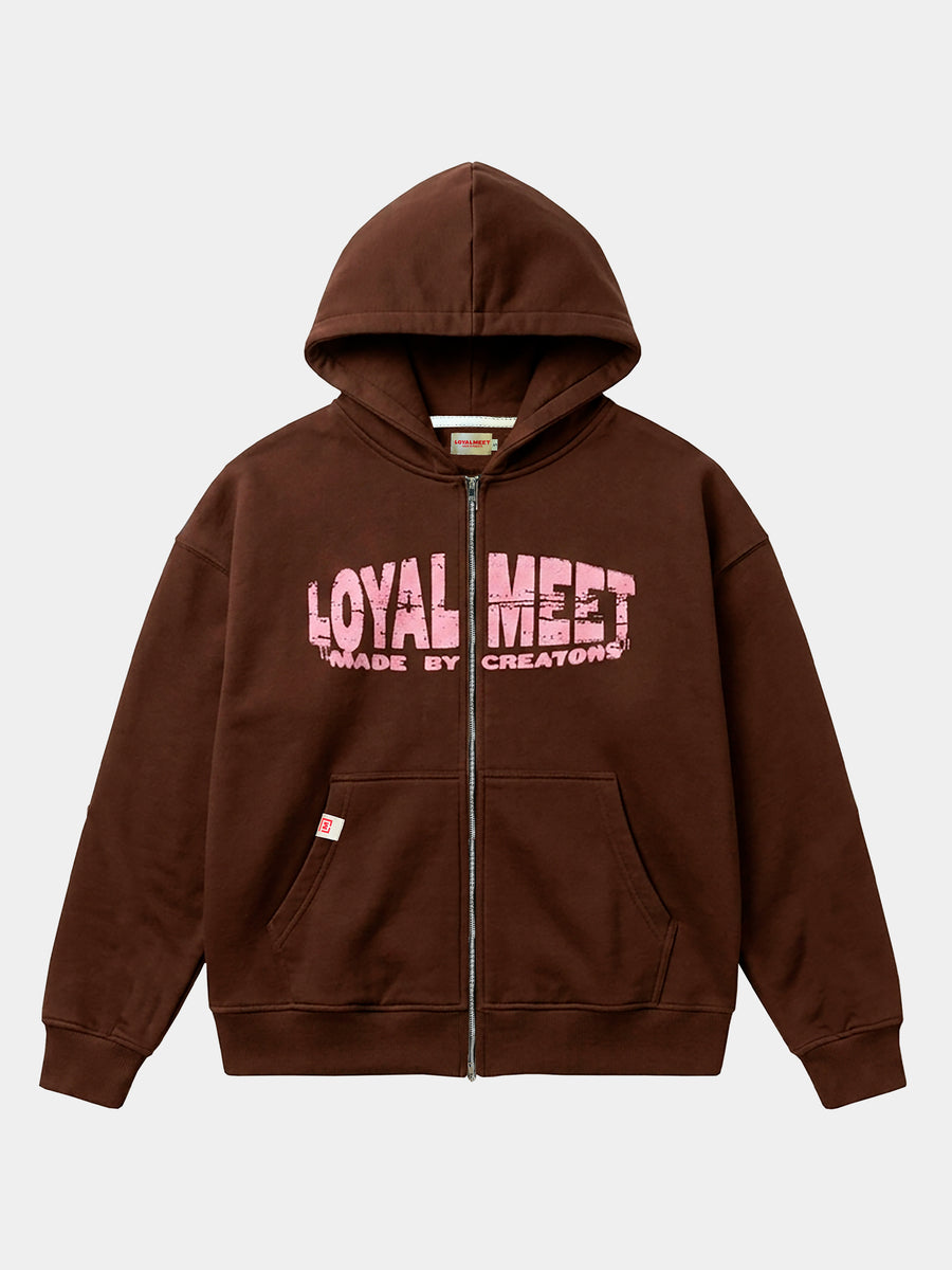 CHAQUETA ZIPPER CAFÉ