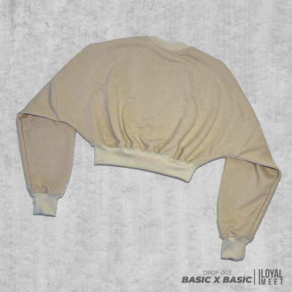 CREWNECK BASIC CROPPED BEIGE