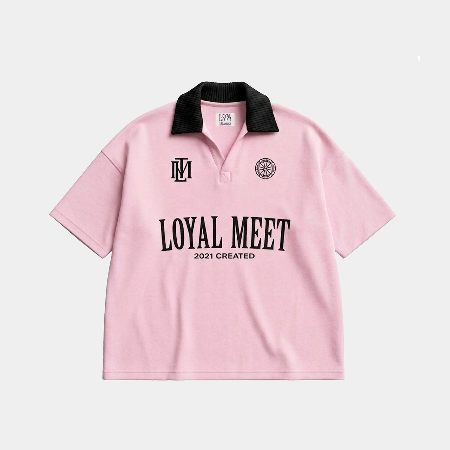 CAMISETA BOXY FIT POLO CREATED ROSADA