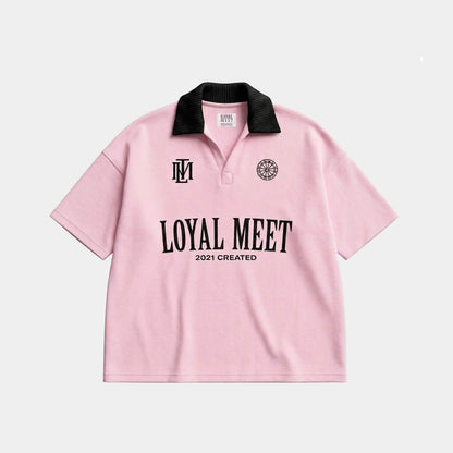 CAMISETA BOXY FIT POLO CREATED ROSADA