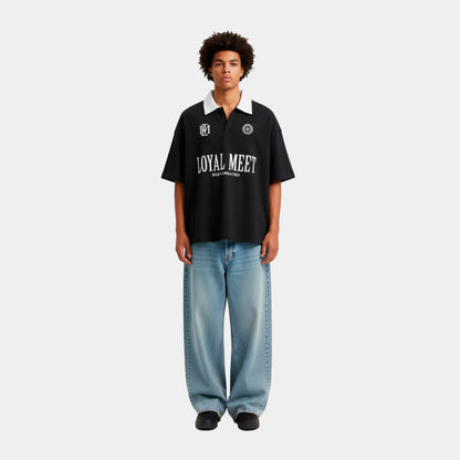 CAMISETA BOXY FIT POLO CREATED NEGRA