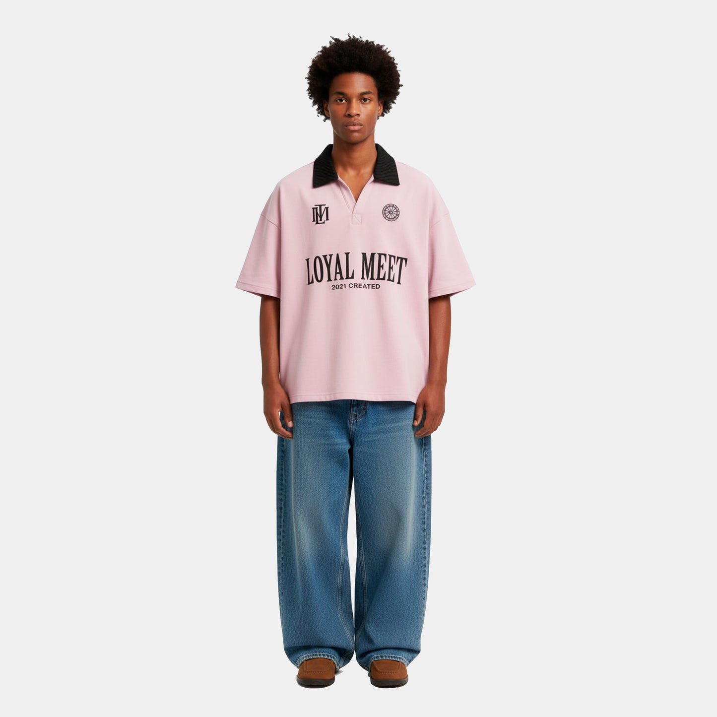 CAMISETA BOXY FIT POLO CREATED ROSADA