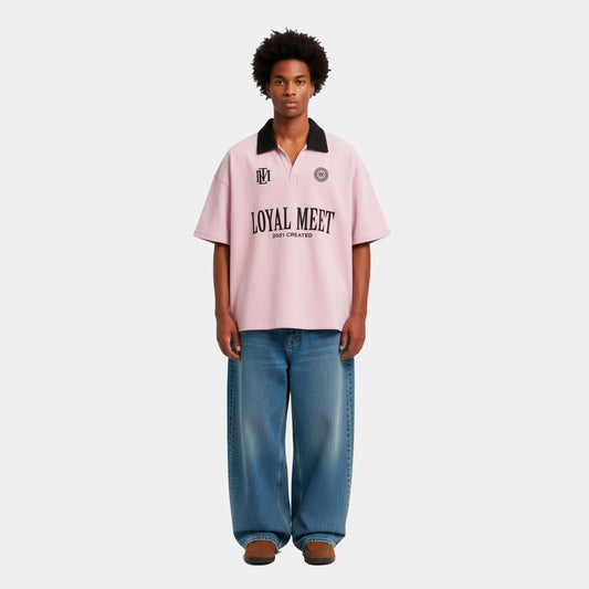 CAMISETA BOXY FIT POLO CREATED ROSADA
