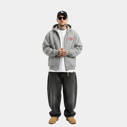 HOODIE GRIS ZIPPER DOBLE ZIP