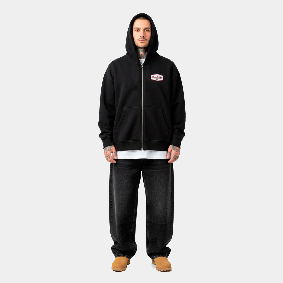 HODDIE NEGRO ZIPPER DOBLE ZIP